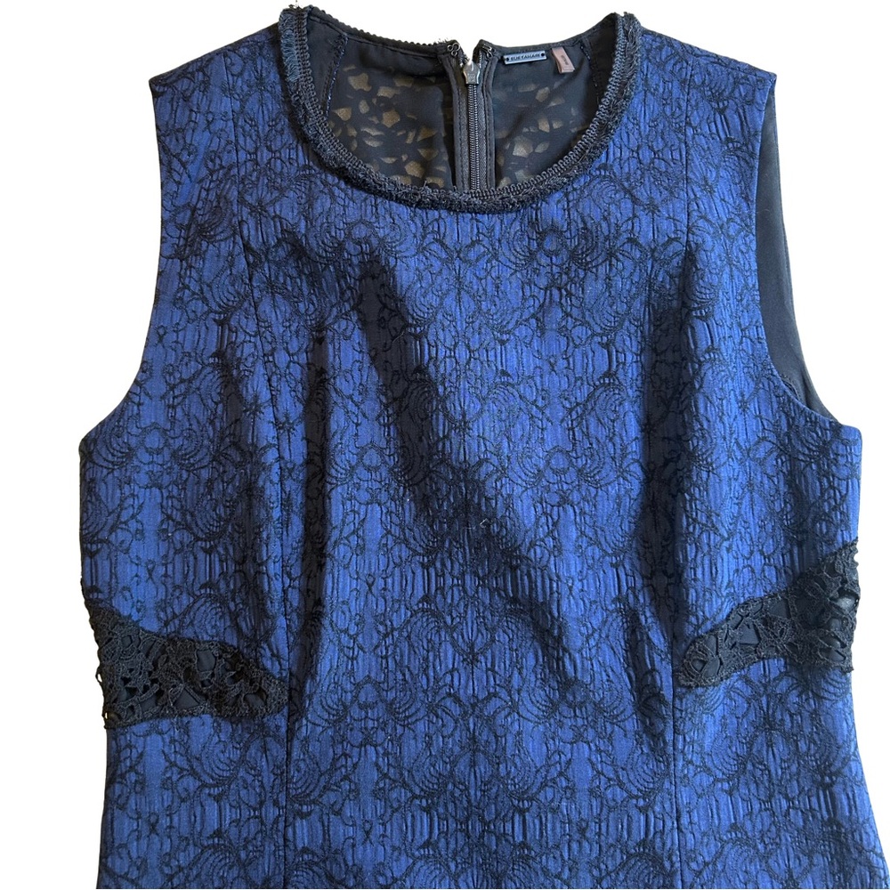 Elie Tahari Navy Sleeveless Lace Dress - Picture 2 of 4